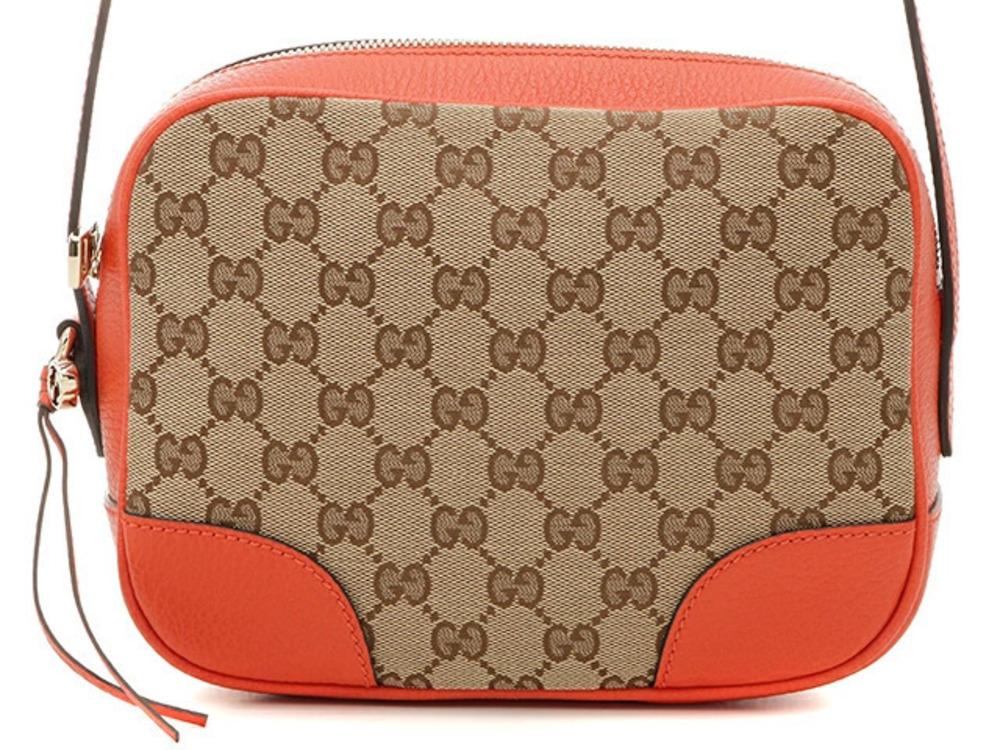 Gucci GG Hobo Bag Beige Cream Orange Canvas Leather